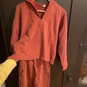 Ilana Kohn casual cotton tracksuit - Pogi pant and hoodie set in Terra color